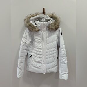 Obermeyer Tuscany II Ski Jacket White w/removable fur lined hood 6